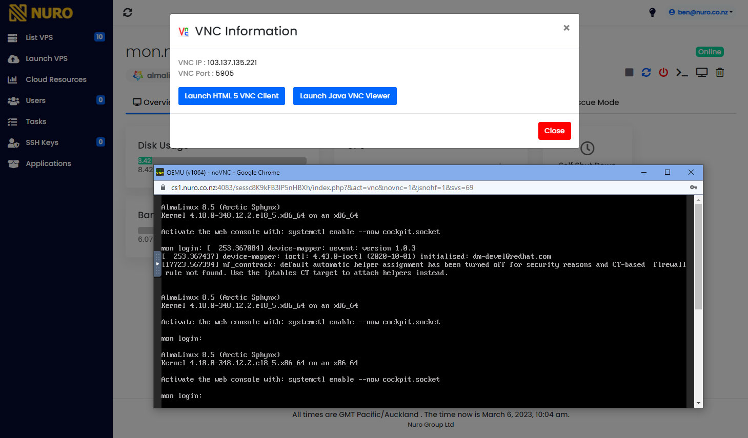 VNC SSH Console